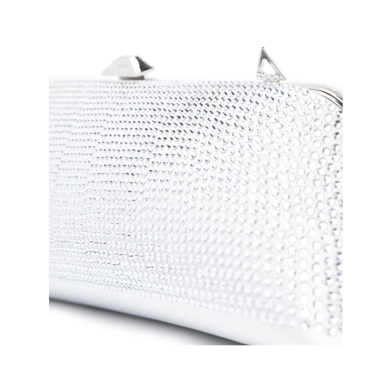 The Attico Long Night crystal-embellished clutch Bag Grey Clutches The Attico