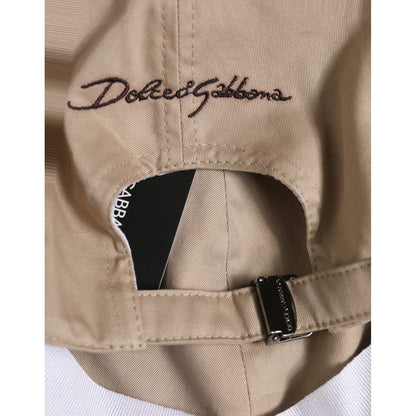 Dolce & Gabbana Men Beige Cotton Stretch Baseball Capello Hat