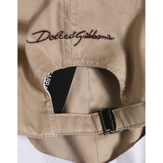 Dolce & Gabbana Men Beige Cotton Stretch Baseball Capello Hat
