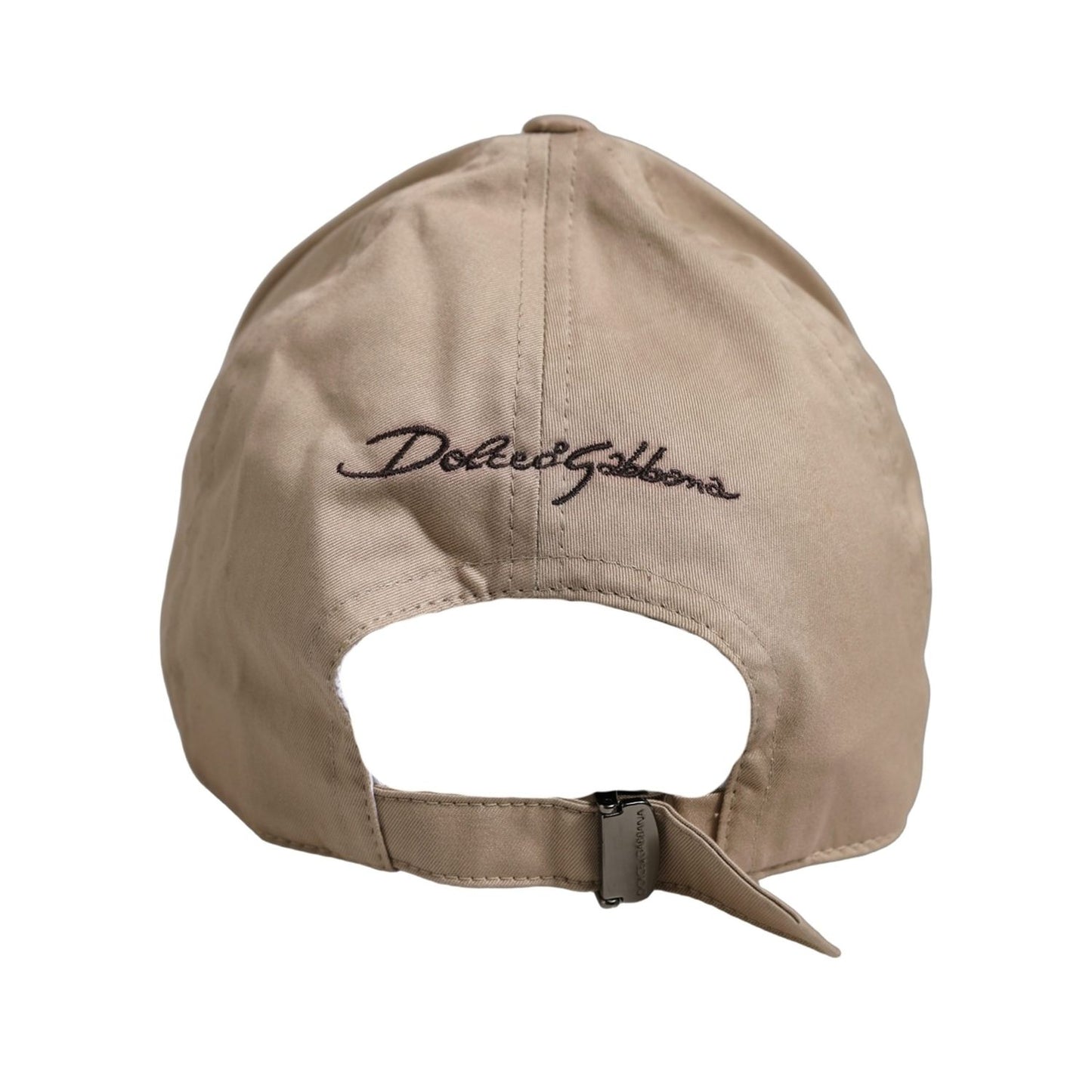Dolce & Gabbana Men Beige Cotton Stretch Baseball Capello Hat