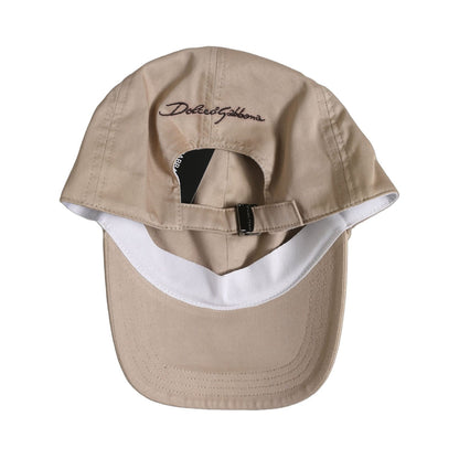 Dolce & Gabbana Men Beige Cotton Stretch Baseball Capello Hat