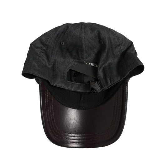 Dolce & Gabbana Men Dark Gray Herringbone Baseball Cap Hat