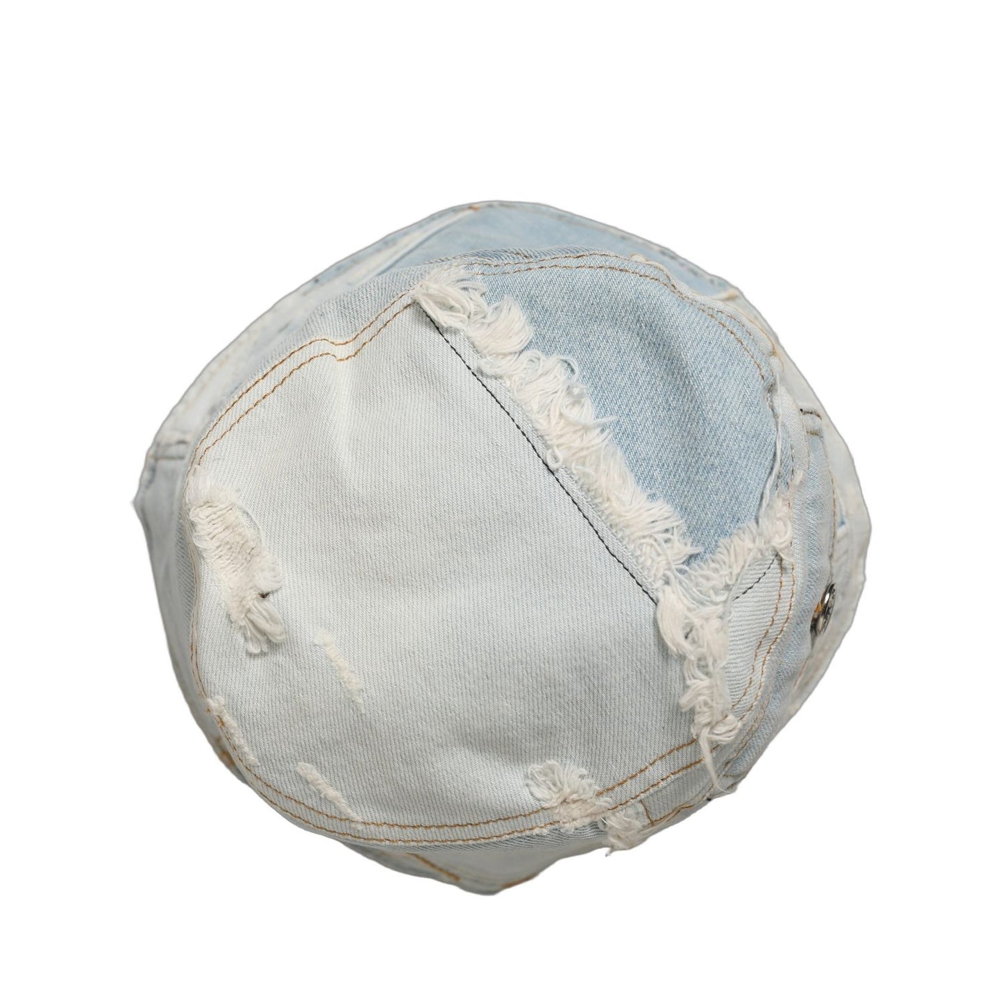 Dolce & Gabbana Men Blue Patchwork Cotton Denim Bucket Cap Hat