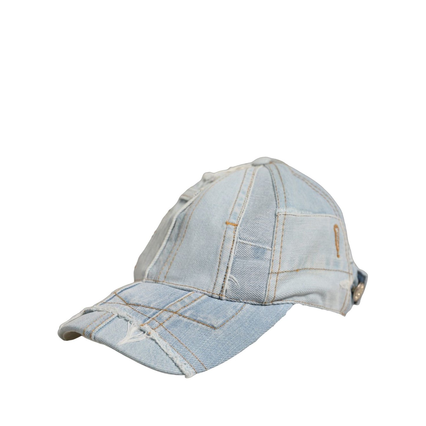Dolce & Gabbana Men Blue Patchwork Cotton Denim Baseball Cap Hat