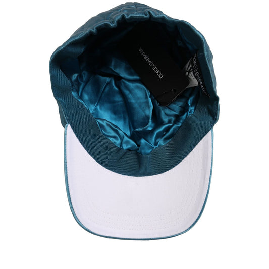 Dolce & Gabbana Men Teal Polyester Quilted Baseball Cap Hat