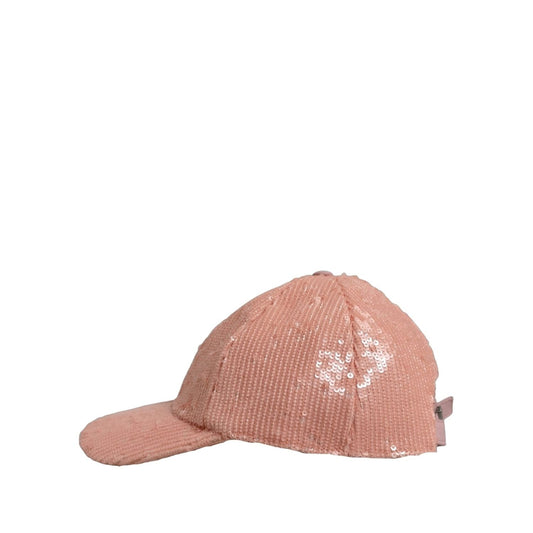 Dolce & Gabbana Men Pink Cotton Sequin Baseball Cap 6 Panels Hat