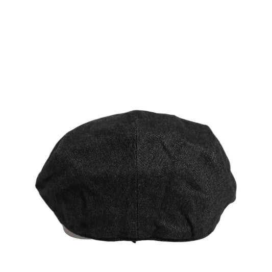 Dolce & Gabbana Men Black Cotton Flat Cloth Newsboy Cap Hat