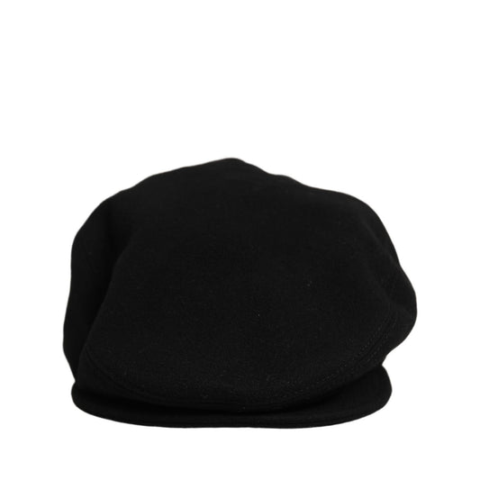 Dolce & Gabbana Men Black Wool Blend Flat Cloth Newsboy Cap Hat