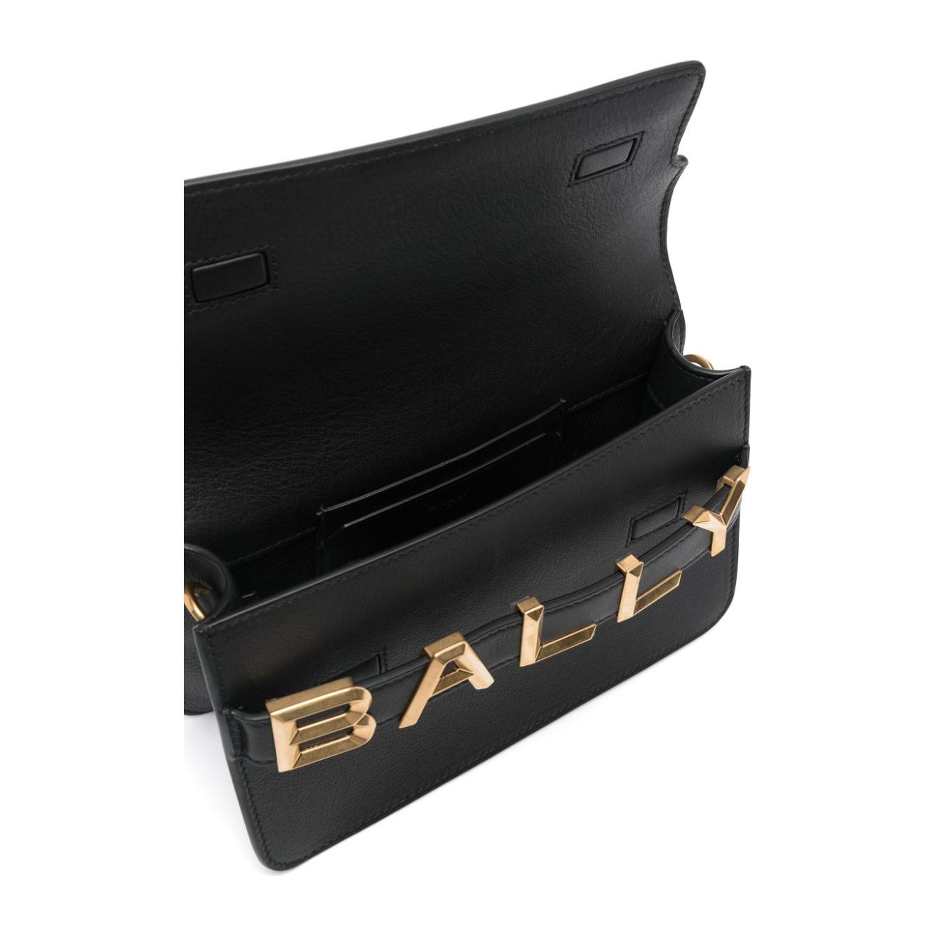 Bally black calf leather smooth grain Shoulder Bag Shoulder Bally