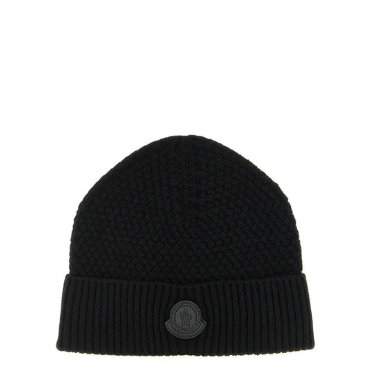 Moncler Black Leather Beanie
