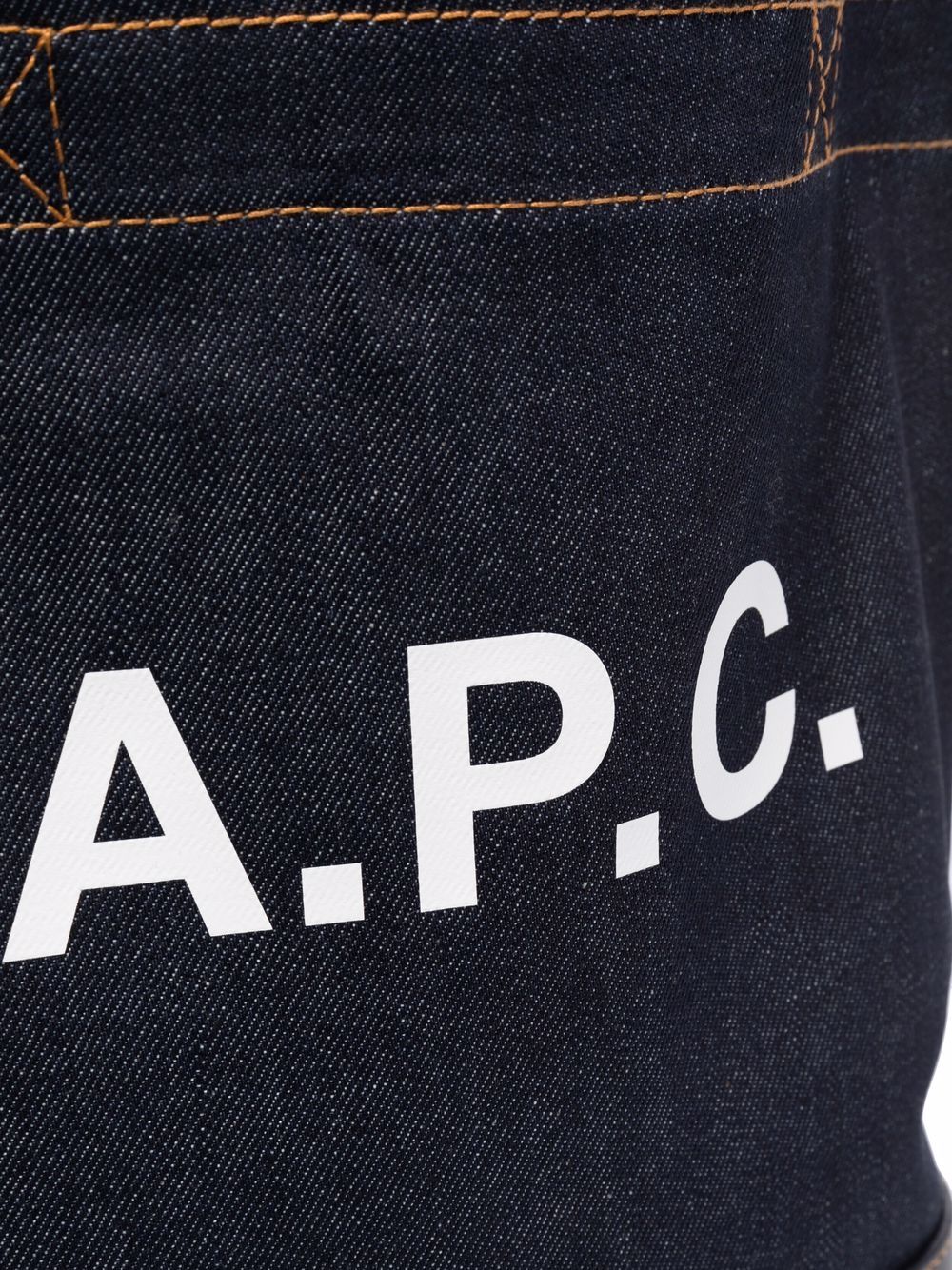 A.P.C. Axel denim leather Tote Bag Blue