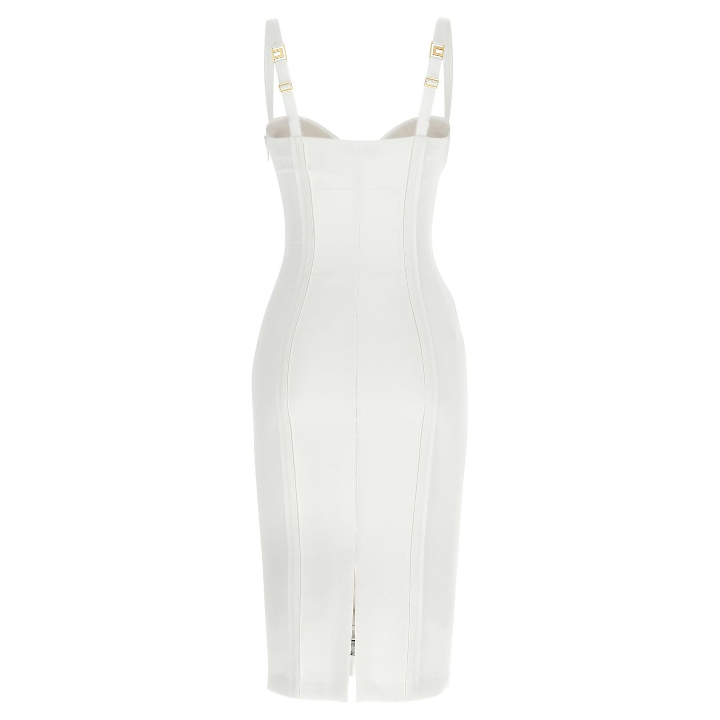 Elisabetta Franchi White Polyester Midi Dress
