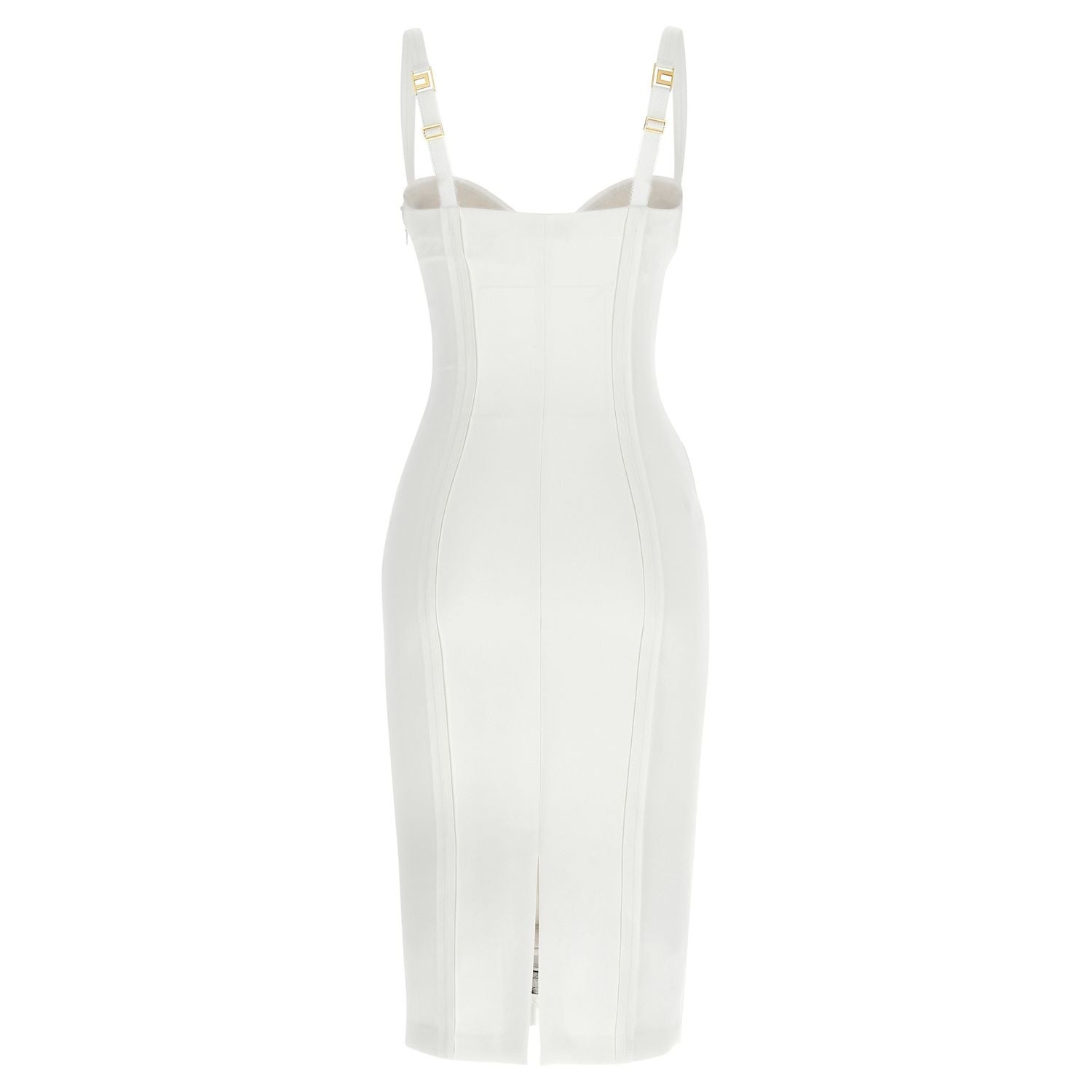 Elisabetta Franchi White Polyester Midi Dress