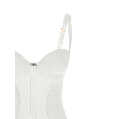 Elisabetta Franchi White Polyester Midi Dress
