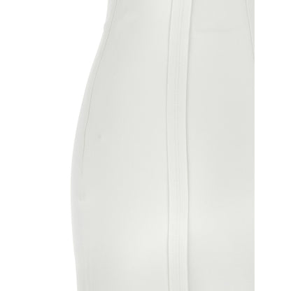 Elisabetta Franchi White Polyester Midi Dress