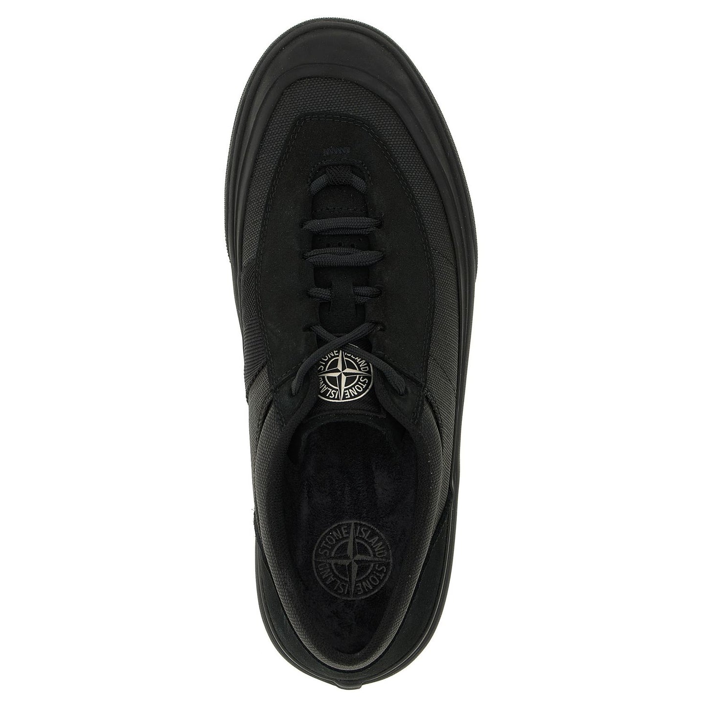 Stone Island Black Cotton Low Top Sneakers