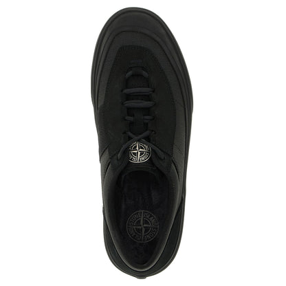 Stone Island Black Cotton Low Top Sneakers