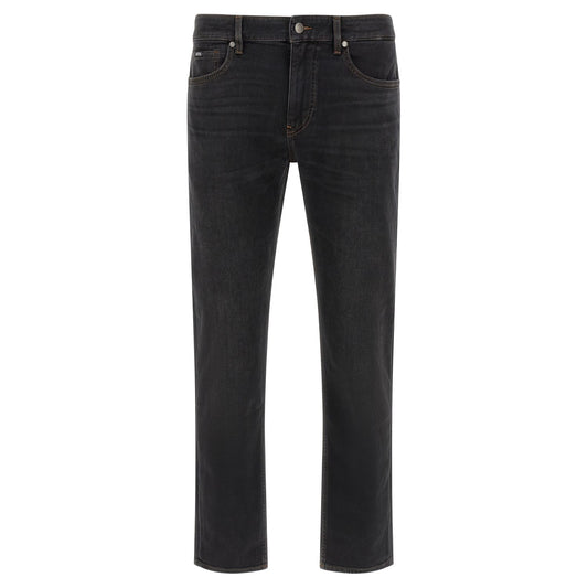 Hugo Boss Black Cotton Straight-Leg Jeans