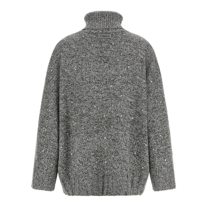 PINKO Gray Polyester Cardigan