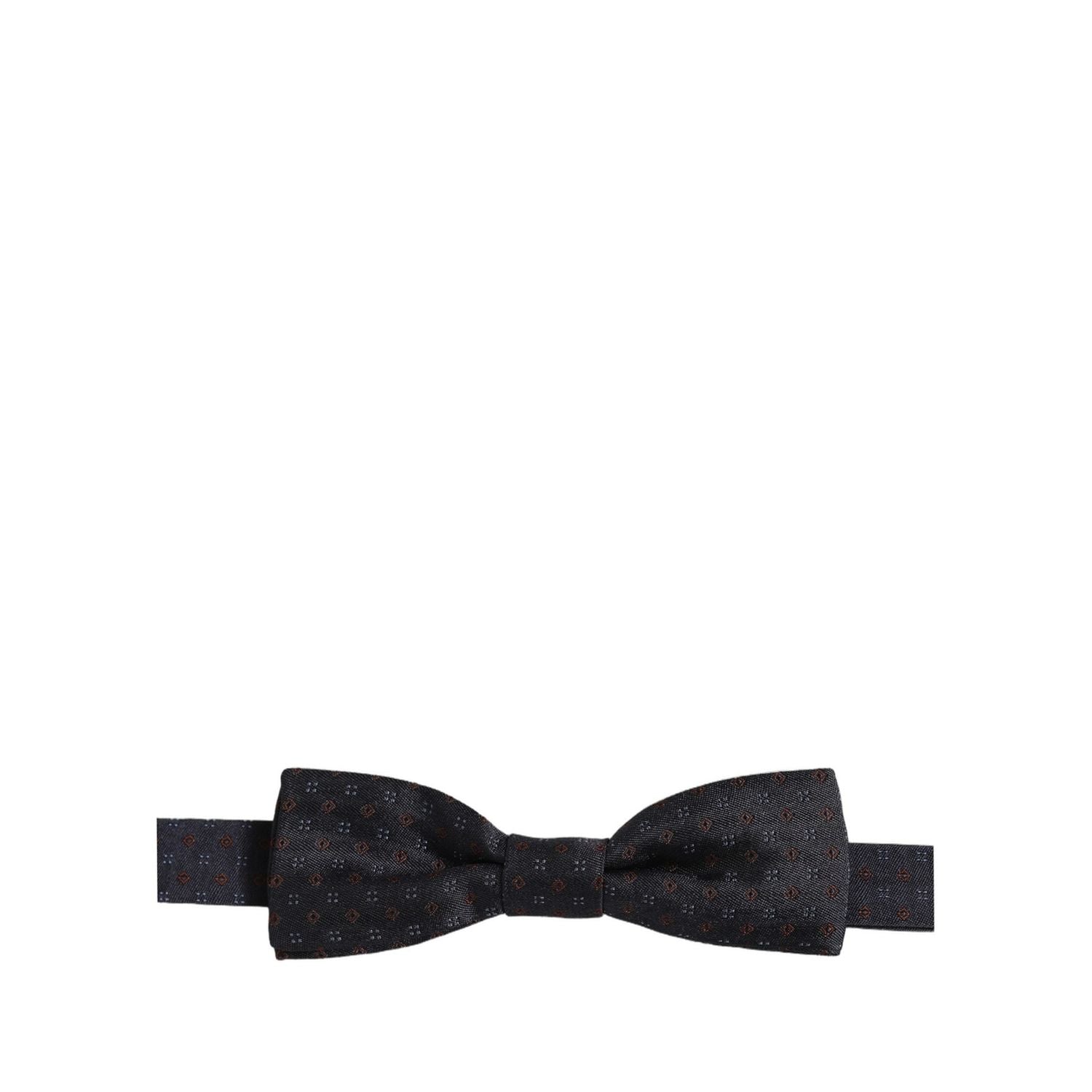 Dolce & Gabbana Black Diamond Pattern Adjustable Neck Papillon Bow Tie