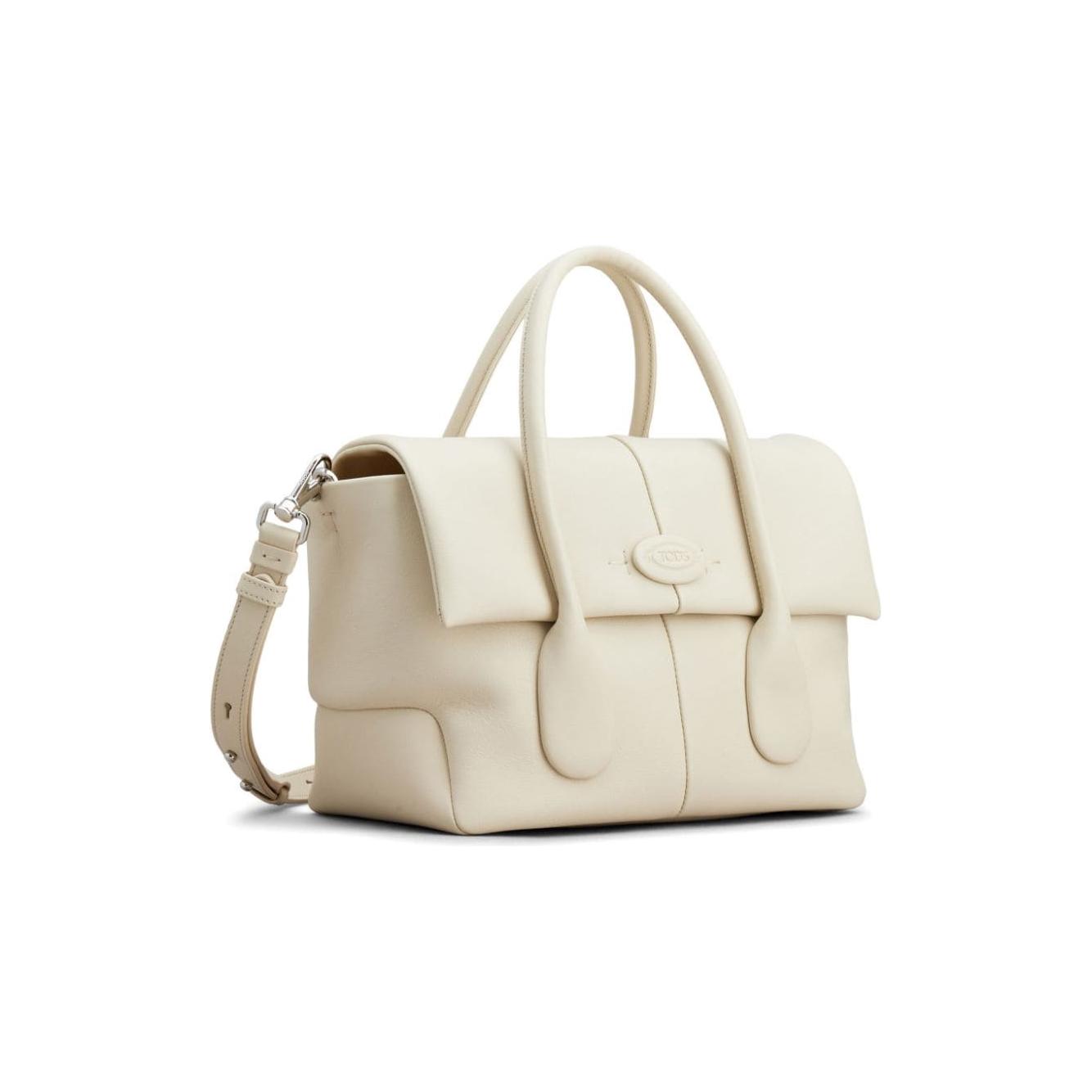 Tod's white calf leather appliqué logo Handbag Shopper Tod'S