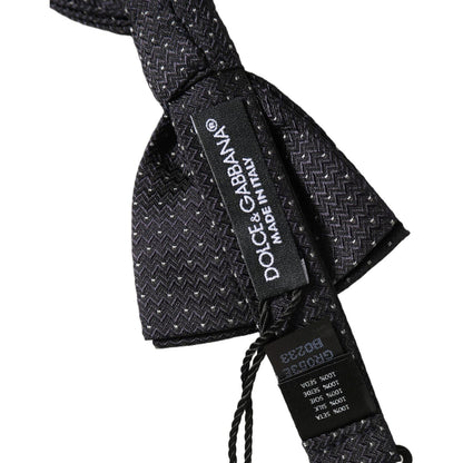 Dolce & Gabbana Dark Blue White Polka Dot Adjustable Neck Papillon Bow Tie