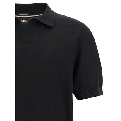 Hugo Boss Black Virgin Wool Polo Shirt