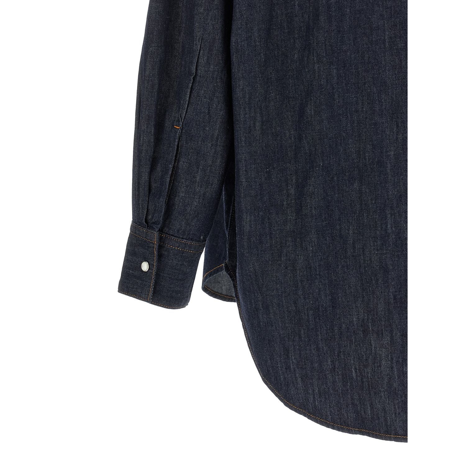 Khaite Blue Cotton Blouse