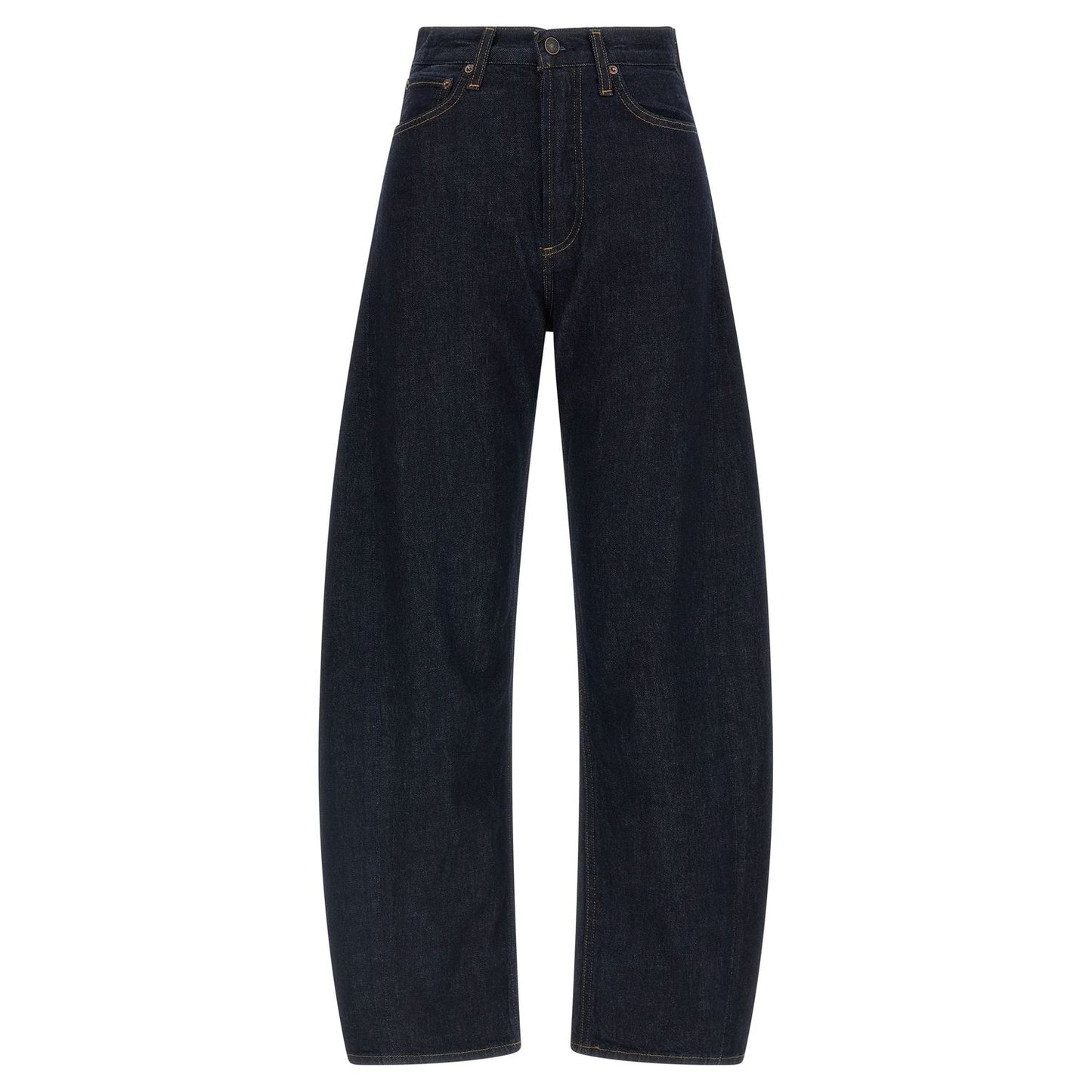 Agolde Blue Cotton High-Waisted Jean