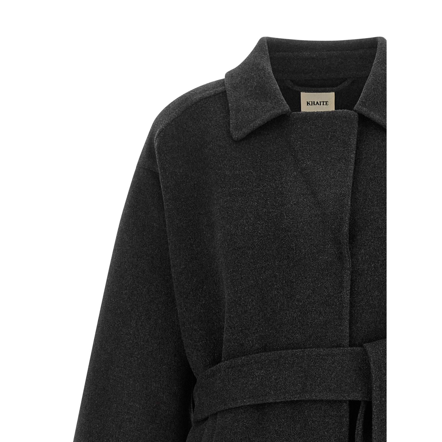 Khaite Gray Wool Full-Length Jacket
