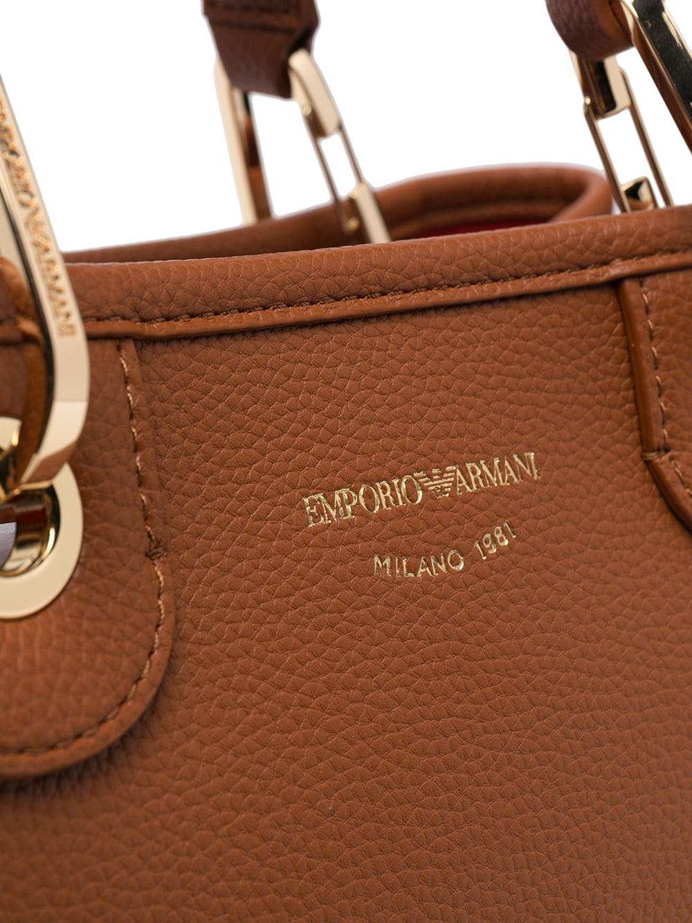 EMPORIO ARMANI CAPSULE Tote Bag Leather Brown