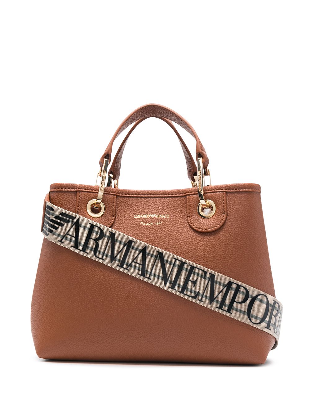 EMPORIO ARMANI CAPSULE Tote Bag Leather Brown