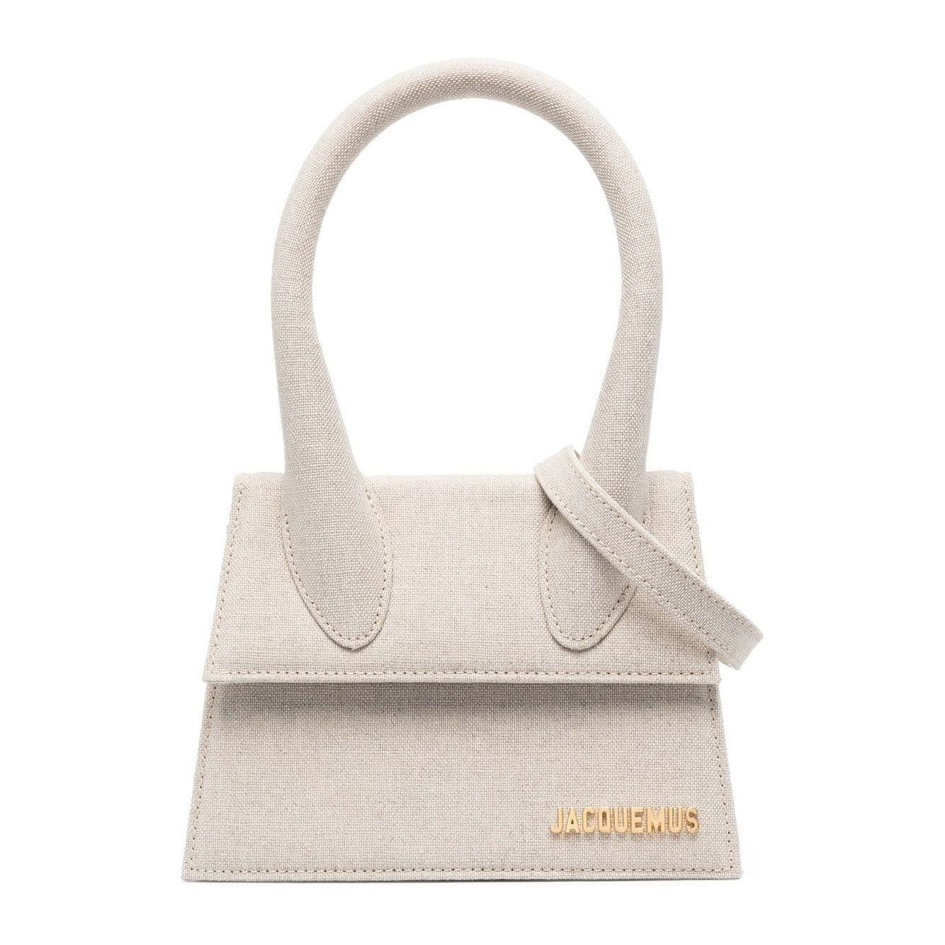 JACQUEMUS Le Chiquito Moyen cannvas tote Bag Grey Handbag JACQUEMUS