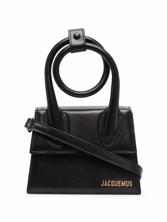 JACQUEMUS Black leather Le Chiquito Noeud mini bag Handbag JACQUEMUS