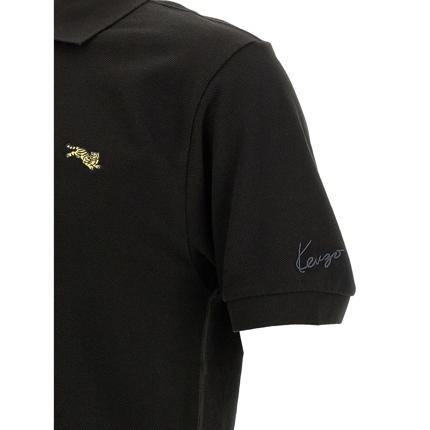 Kenzo Black Cotton Polo Shirt