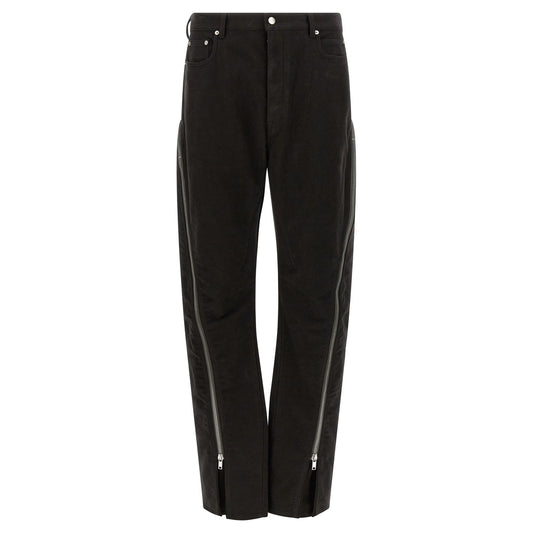 Rick Owens Black Cotton Flared Pants