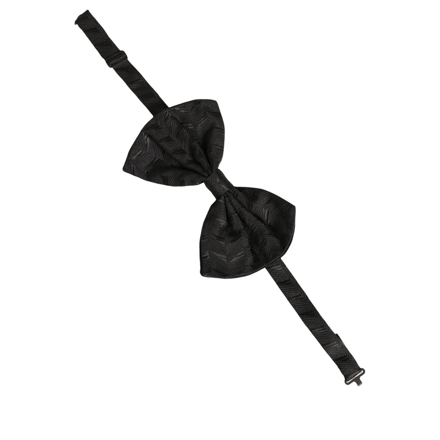 Dolce & Gabbana Men Black Patterned Adjustable Neck Papillon Bow Tie