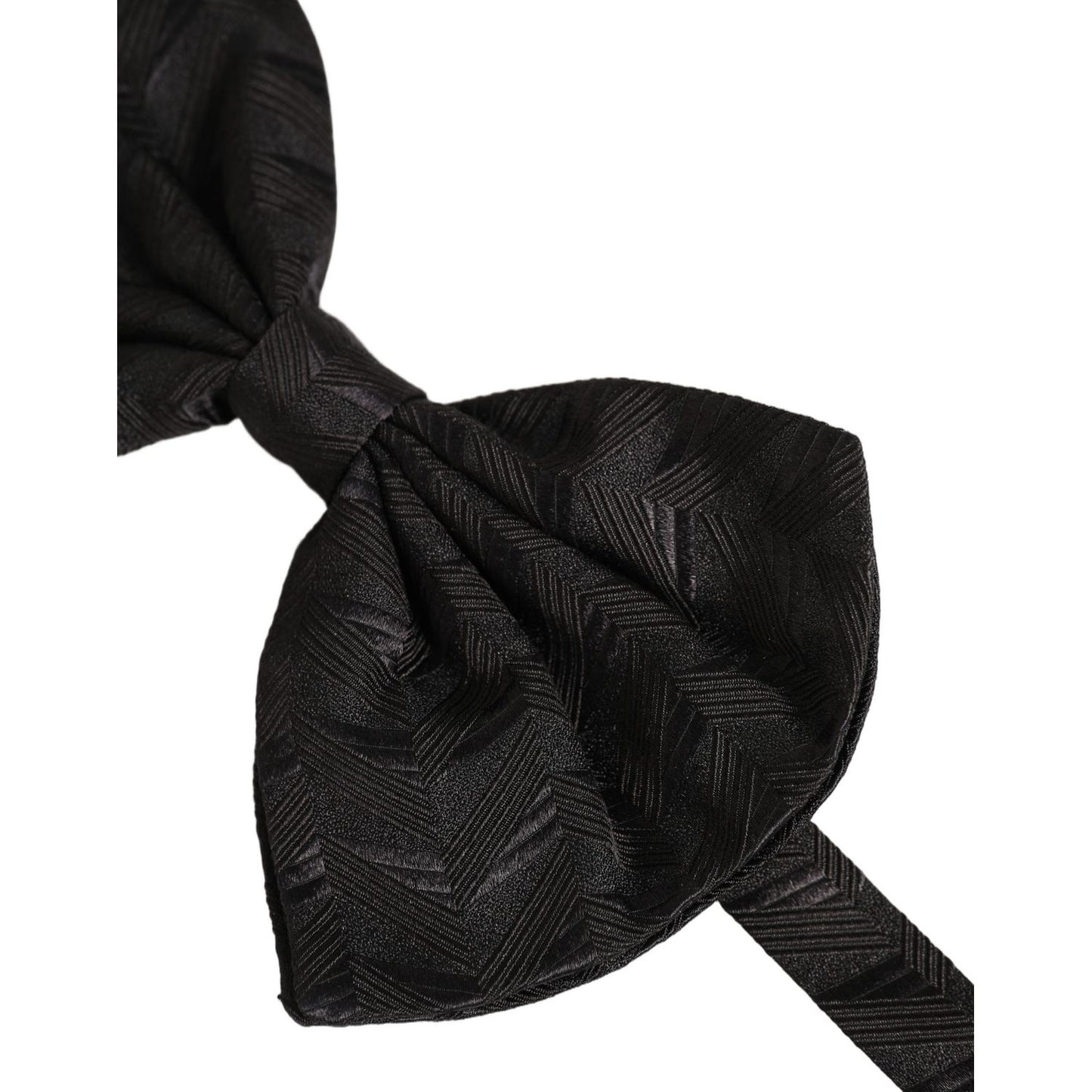 Dolce & Gabbana Men Black Patterned Adjustable Neck Papillon Bow Tie