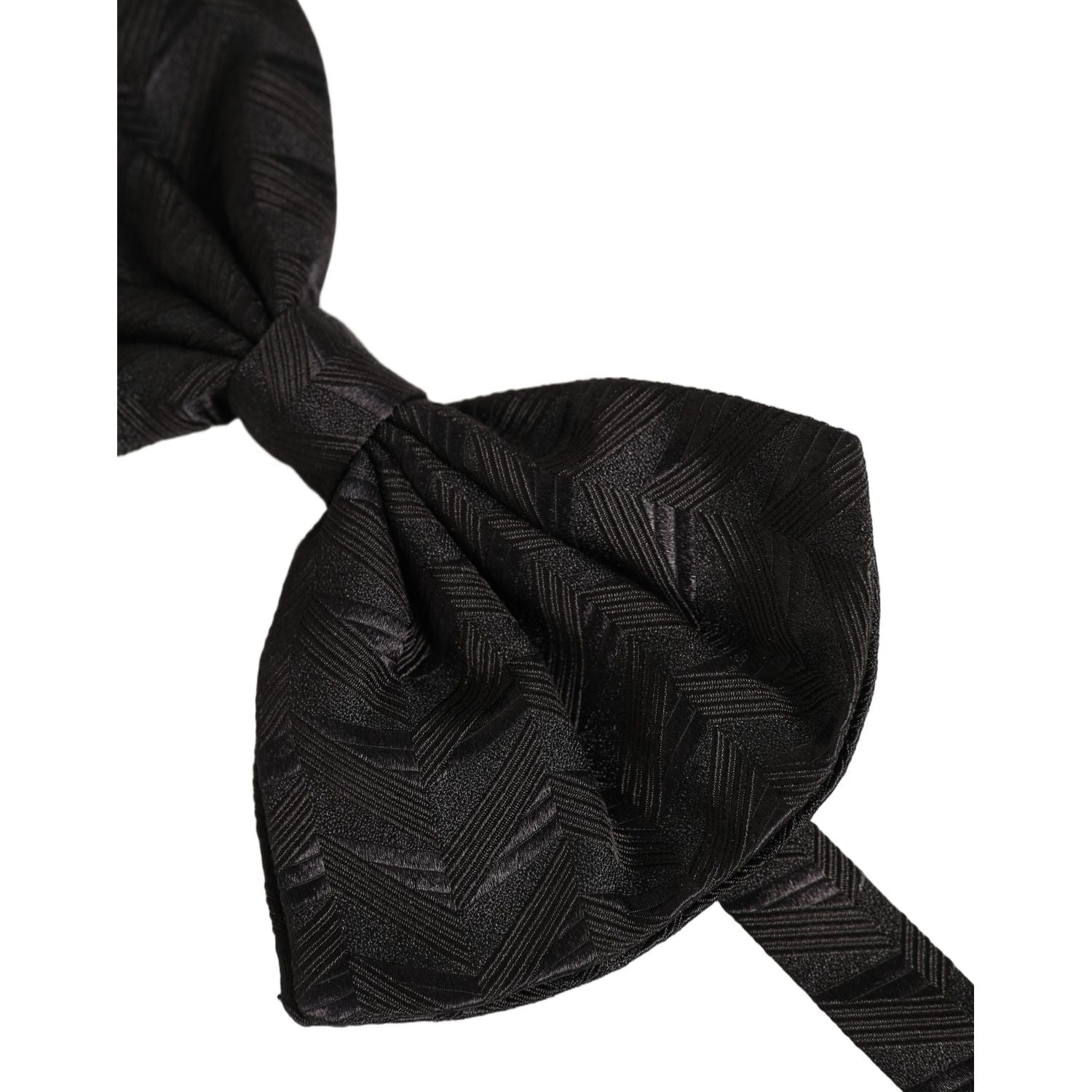 Dolce & Gabbana Men Black Patterned Adjustable Neck Papillon Bow Tie