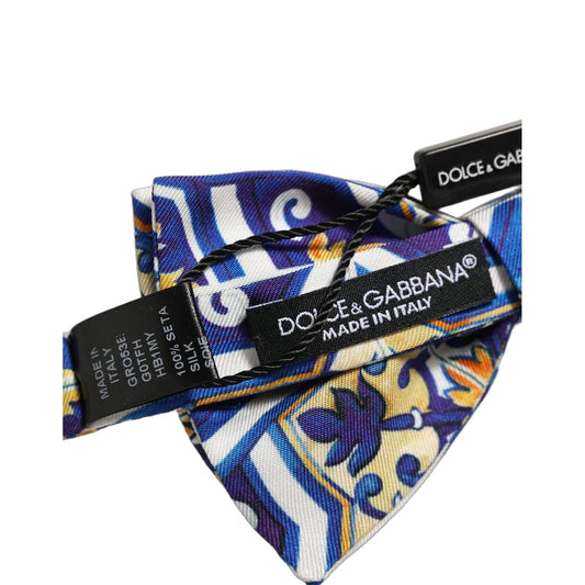 Dolce & Gabbana Men Multicolor Majolica Adjustable Neck Papillon Bow Tie