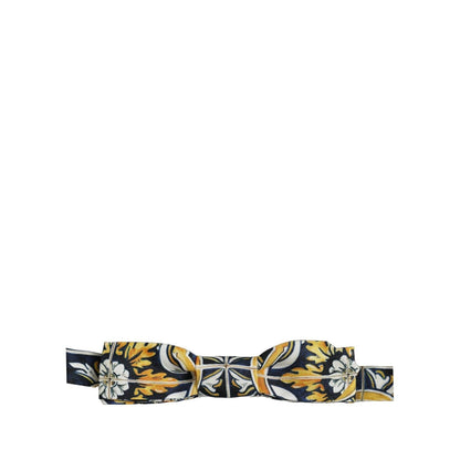Dolce & Gabbana Multicolor Damask Style Adjustable Neck Papillon Bow Tie
