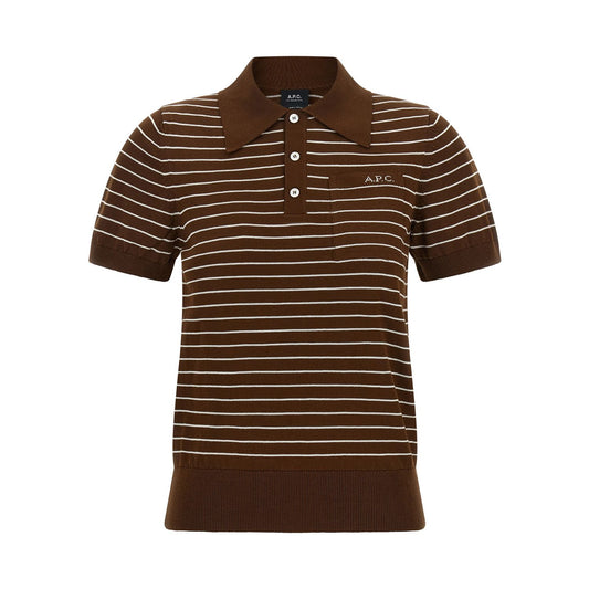 A.P.C. Brown Cotton Polo Shirt