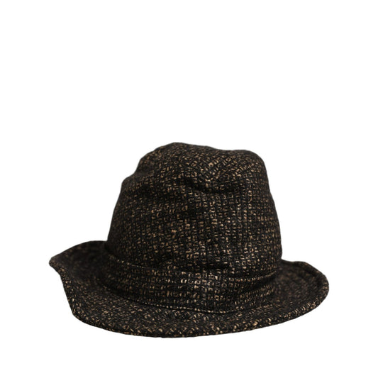 Dolce & Gabbana Gray Melange Blended Textured Tweed Capello Hat