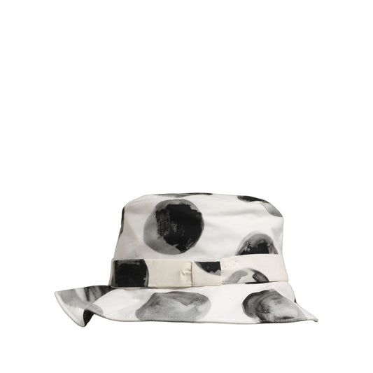 Dolce & Gabbana White Cotton Big Polka Dot Pattern Bucket Hat
