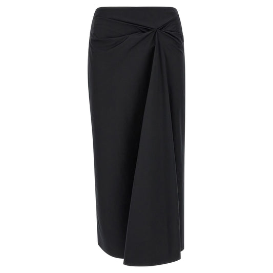 Max Mara Black Cotton Midi Skirt