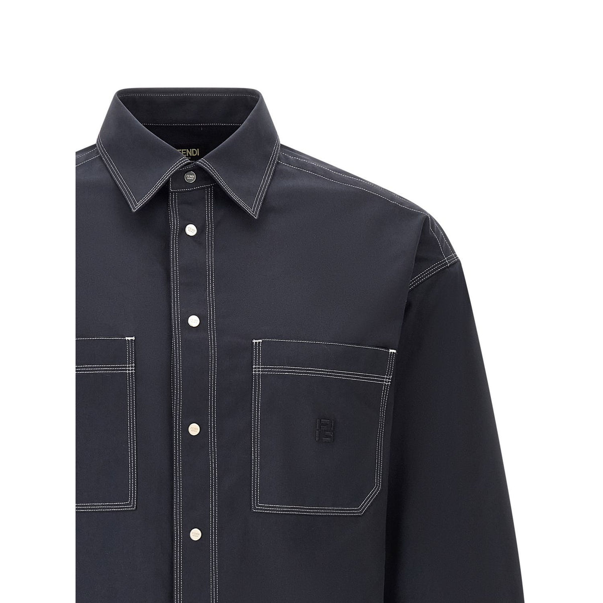 Fendi Blue Cotton Blouse