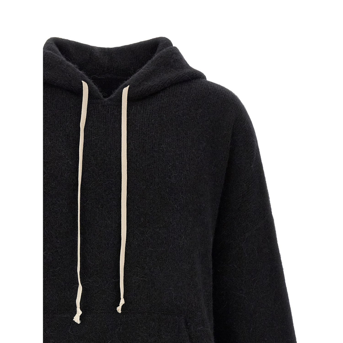 Rick Owens Black Marabou Sweatshirt
