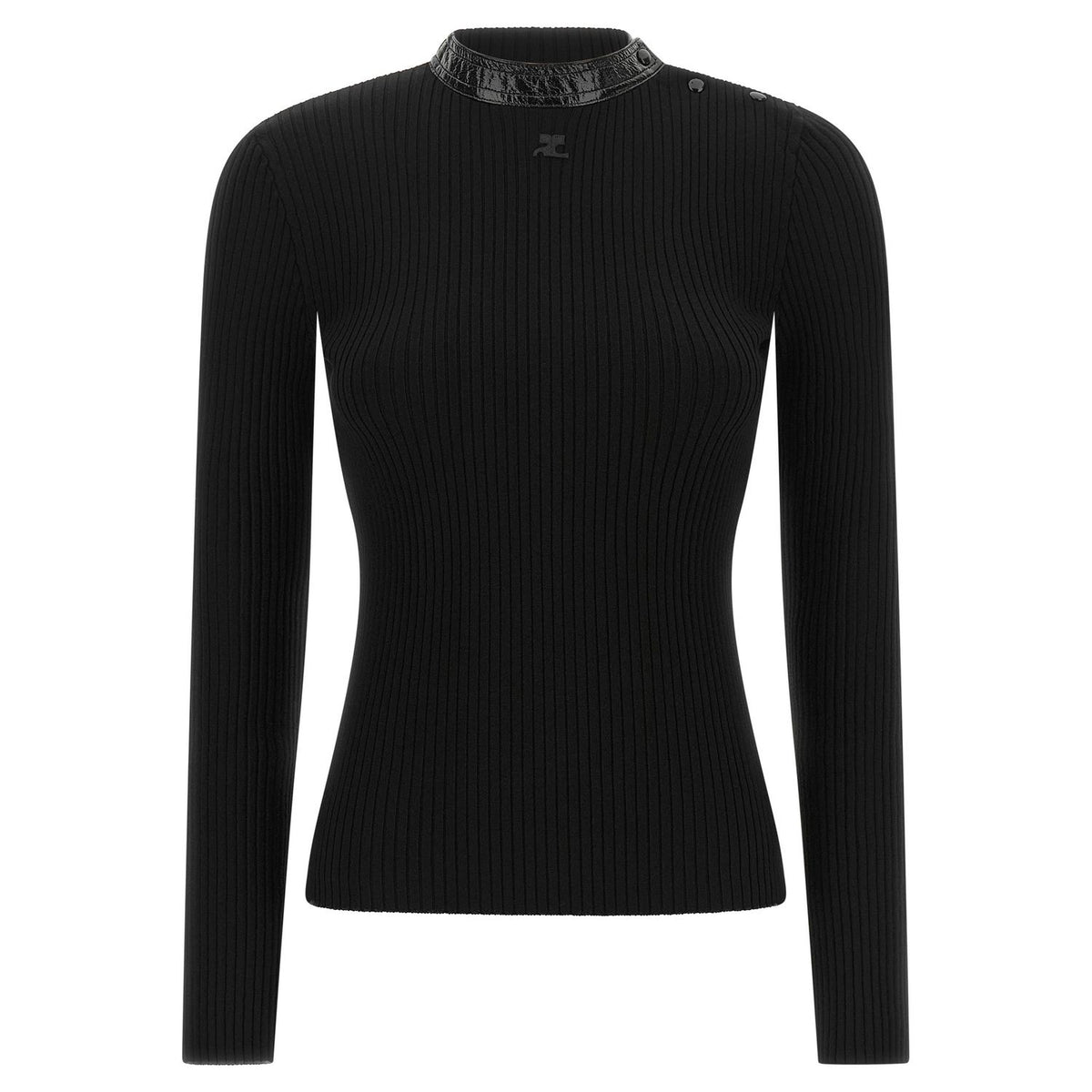 Courrèges Black Viscose Cardigan