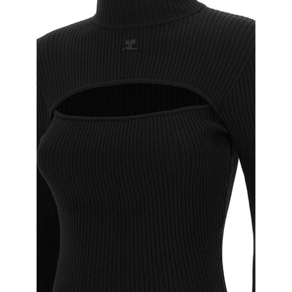 Courrèges Black Viscose Cardigan