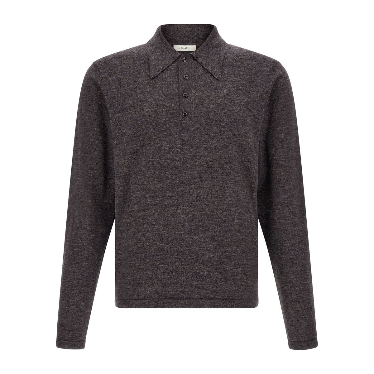 Lemaire Brown Wool Polo Shirt